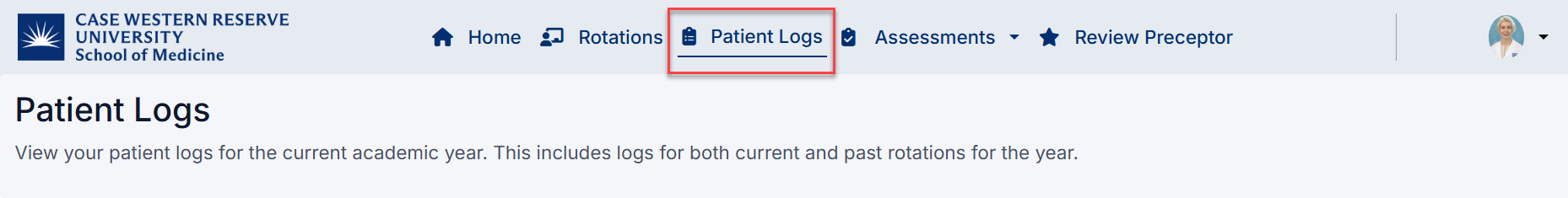 Patient Log Navigation