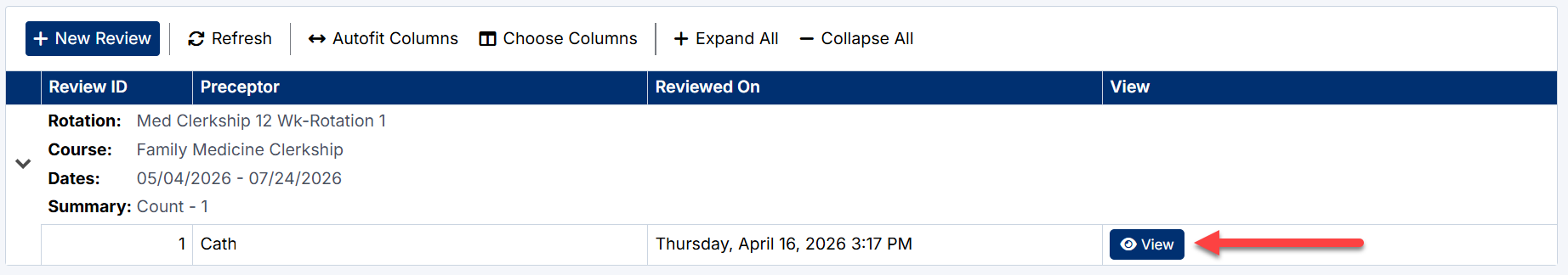 View Preceptor Reviews