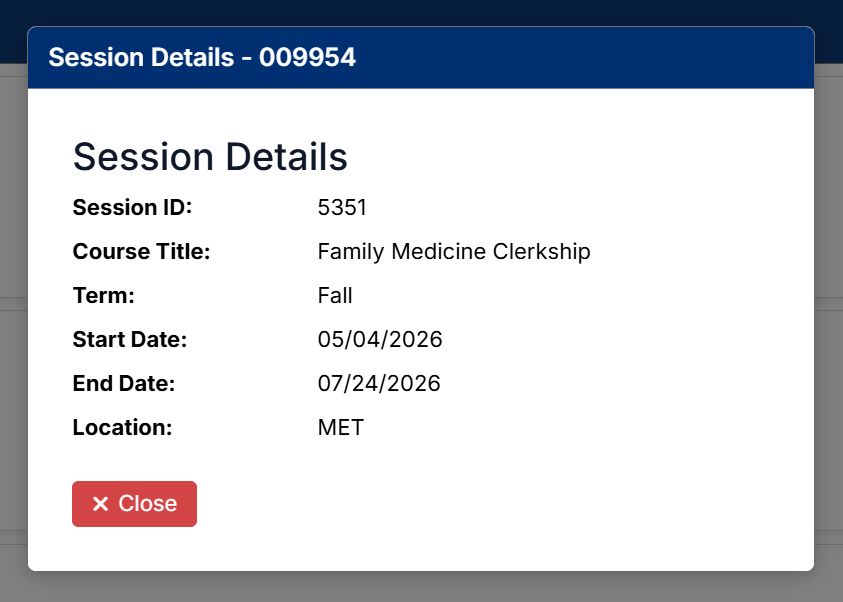 Session Details Window